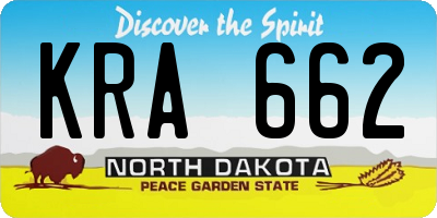 ND license plate KRA662