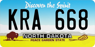 ND license plate KRA668