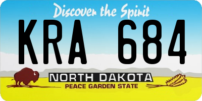 ND license plate KRA684