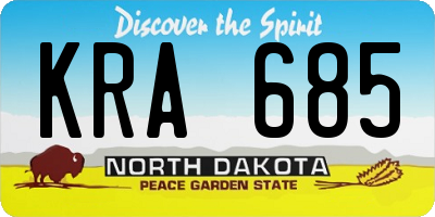 ND license plate KRA685