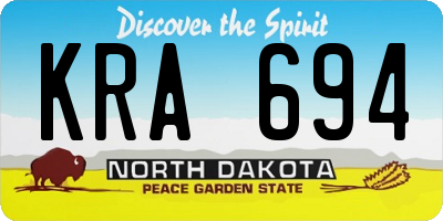 ND license plate KRA694