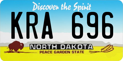 ND license plate KRA696