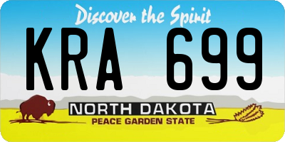 ND license plate KRA699