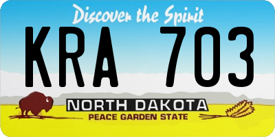 ND license plate KRA703