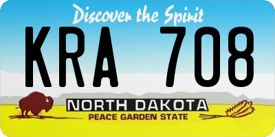 ND license plate KRA708