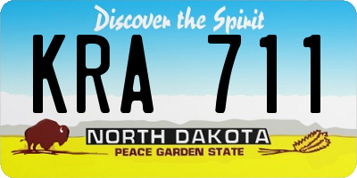 ND license plate KRA711