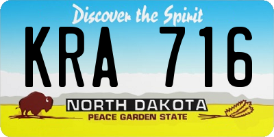 ND license plate KRA716