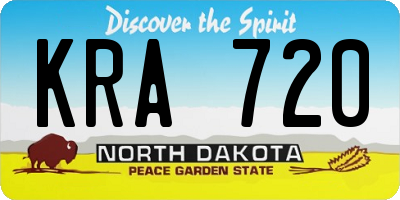 ND license plate KRA720