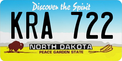 ND license plate KRA722
