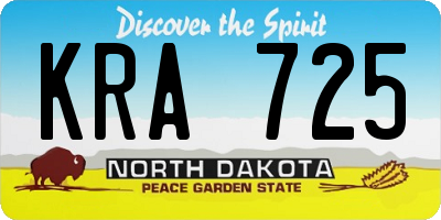 ND license plate KRA725