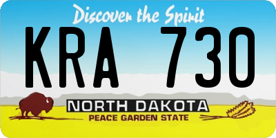 ND license plate KRA730