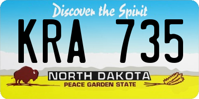 ND license plate KRA735