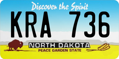 ND license plate KRA736