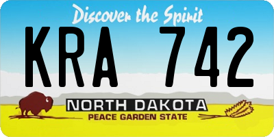 ND license plate KRA742