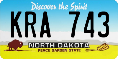 ND license plate KRA743