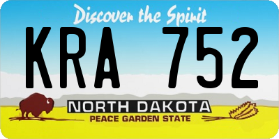 ND license plate KRA752