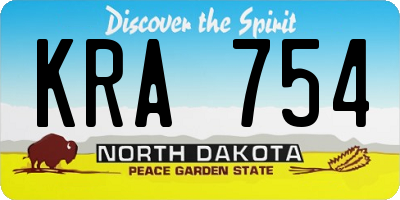 ND license plate KRA754