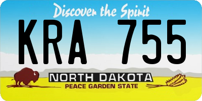 ND license plate KRA755