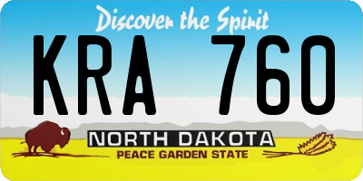 ND license plate KRA760