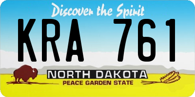 ND license plate KRA761