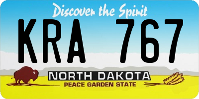 ND license plate KRA767