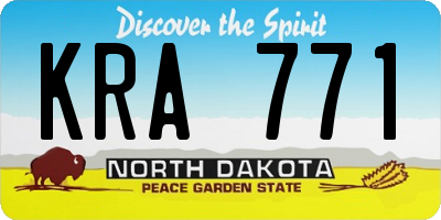 ND license plate KRA771