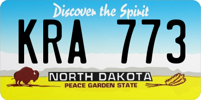 ND license plate KRA773