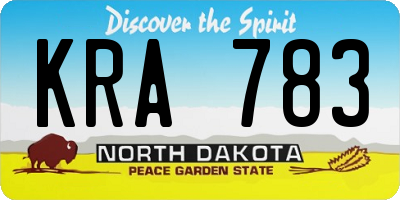 ND license plate KRA783