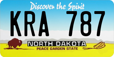 ND license plate KRA787
