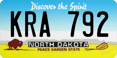 ND license plate KRA792