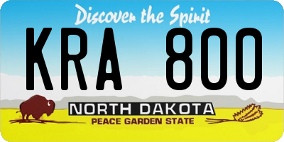 ND license plate KRA800