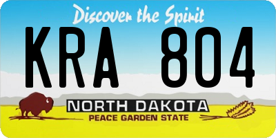 ND license plate KRA804
