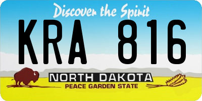 ND license plate KRA816