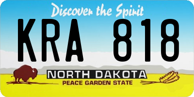 ND license plate KRA818