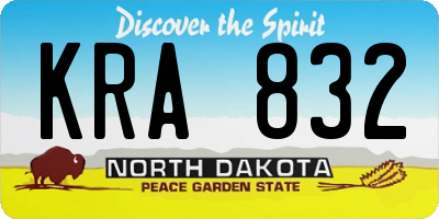 ND license plate KRA832