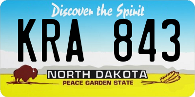 ND license plate KRA843