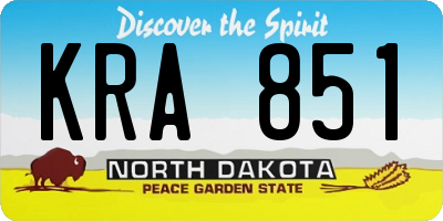 ND license plate KRA851
