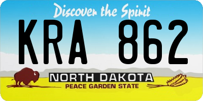ND license plate KRA862