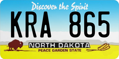 ND license plate KRA865