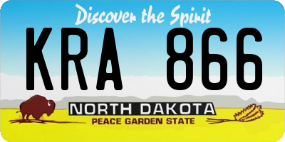 ND license plate KRA866