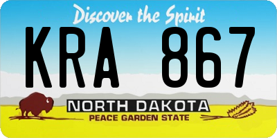 ND license plate KRA867