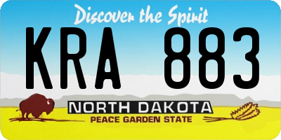 ND license plate KRA883