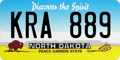 ND license plate KRA889