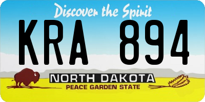 ND license plate KRA894