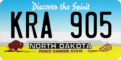 ND license plate KRA905
