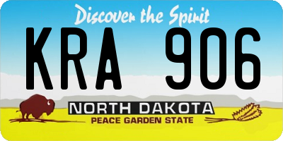 ND license plate KRA906