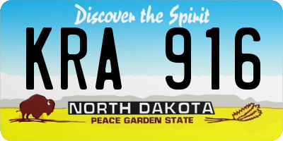 ND license plate KRA916