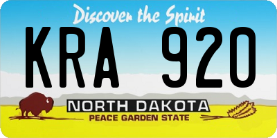 ND license plate KRA920