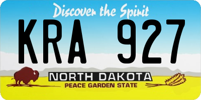 ND license plate KRA927
