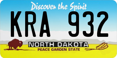 ND license plate KRA932